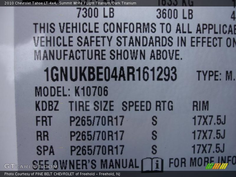 Summit White / Light Titanium/Dark Titanium 2010 Chevrolet Tahoe LT 4x4
