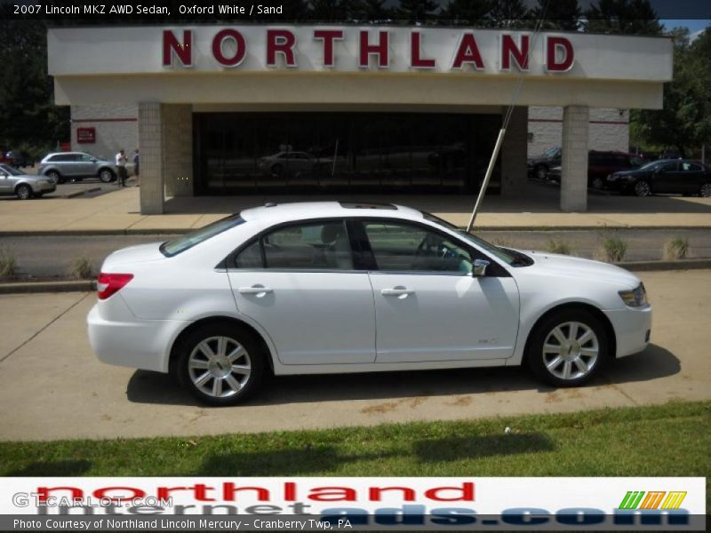 Oxford White / Sand 2007 Lincoln MKZ AWD Sedan