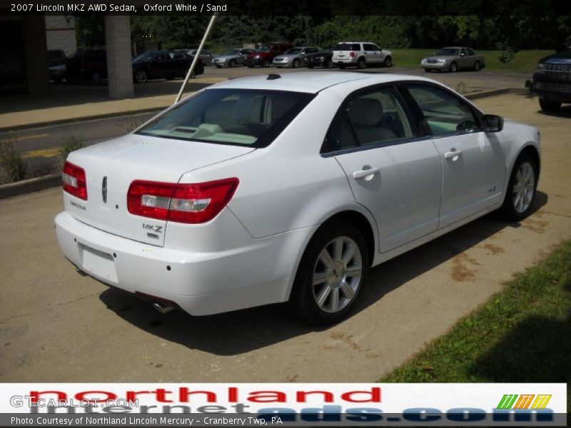 Oxford White / Sand 2007 Lincoln MKZ AWD Sedan