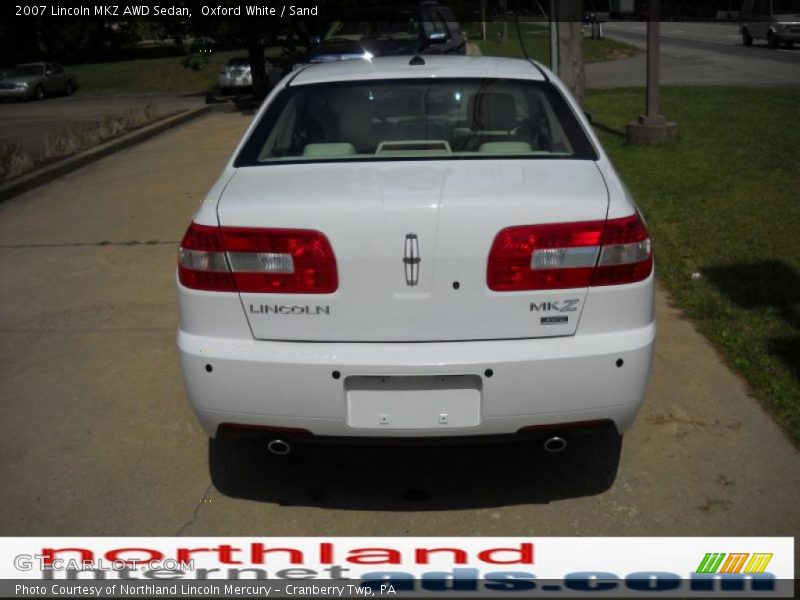 Oxford White / Sand 2007 Lincoln MKZ AWD Sedan
