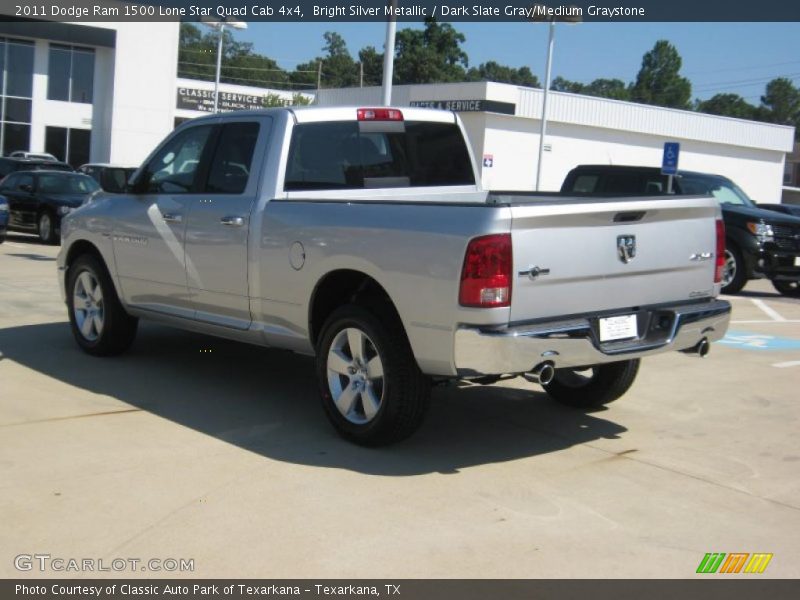 Bright Silver Metallic / Dark Slate Gray/Medium Graystone 2011 Dodge Ram 1500 Lone Star Quad Cab 4x4