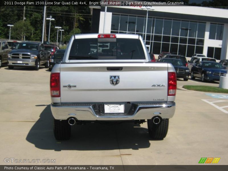 Bright Silver Metallic / Dark Slate Gray/Medium Graystone 2011 Dodge Ram 1500 Lone Star Quad Cab 4x4