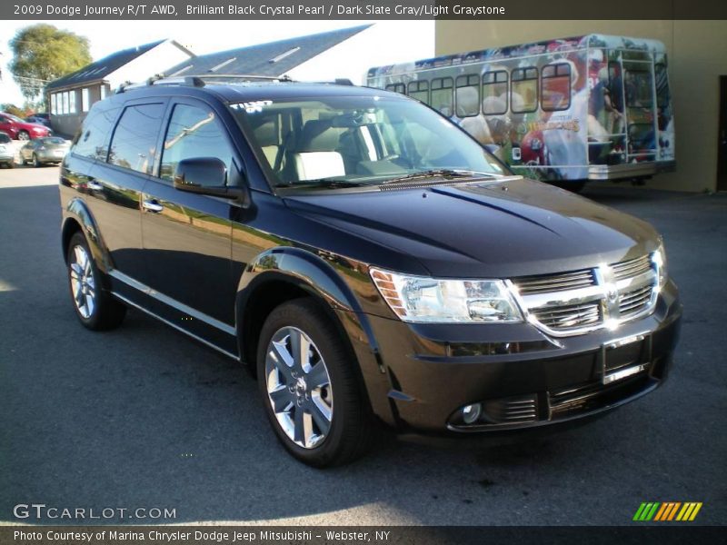 Brilliant Black Crystal Pearl / Dark Slate Gray/Light Graystone 2009 Dodge Journey R/T AWD