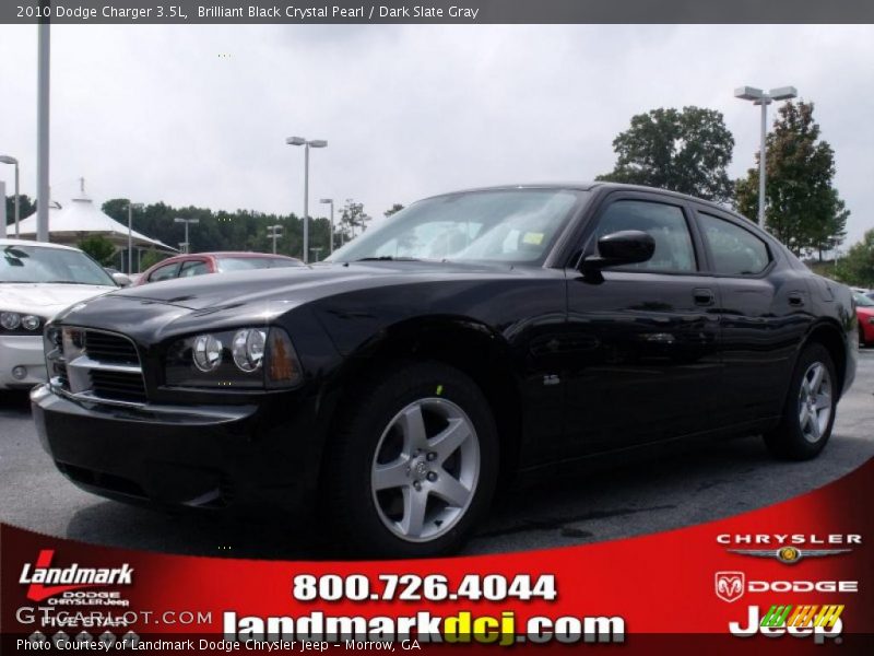Brilliant Black Crystal Pearl / Dark Slate Gray 2010 Dodge Charger 3.5L