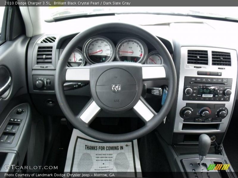 Brilliant Black Crystal Pearl / Dark Slate Gray 2010 Dodge Charger 3.5L