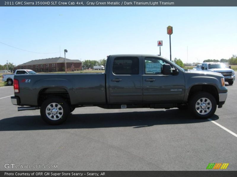 Gray Green Metallic / Dark Titanium/Light Titanium 2011 GMC Sierra 3500HD SLT Crew Cab 4x4