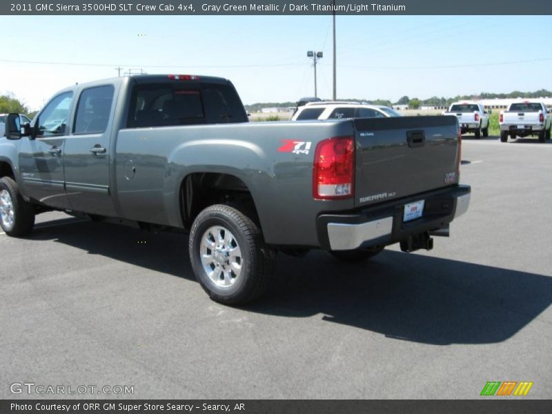 Gray Green Metallic / Dark Titanium/Light Titanium 2011 GMC Sierra 3500HD SLT Crew Cab 4x4