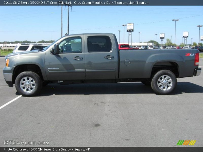 Gray Green Metallic / Dark Titanium/Light Titanium 2011 GMC Sierra 3500HD SLT Crew Cab 4x4