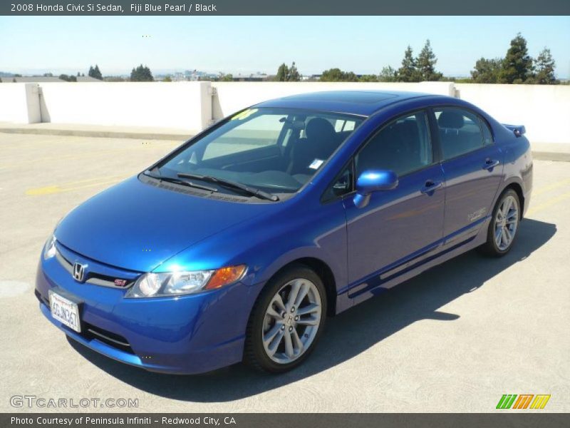 Fiji Blue Pearl / Black 2008 Honda Civic Si Sedan