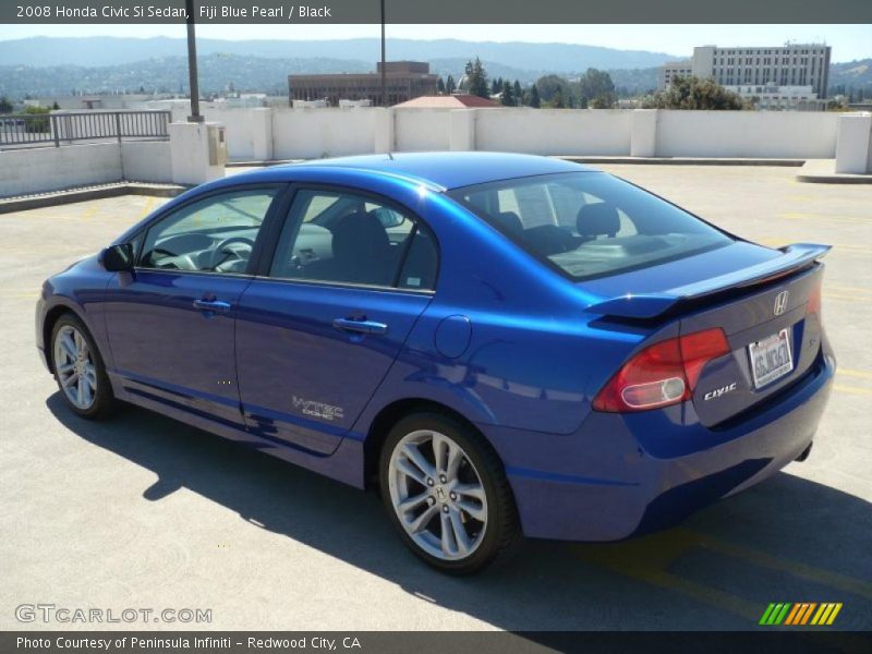 Fiji Blue Pearl / Black 2008 Honda Civic Si Sedan