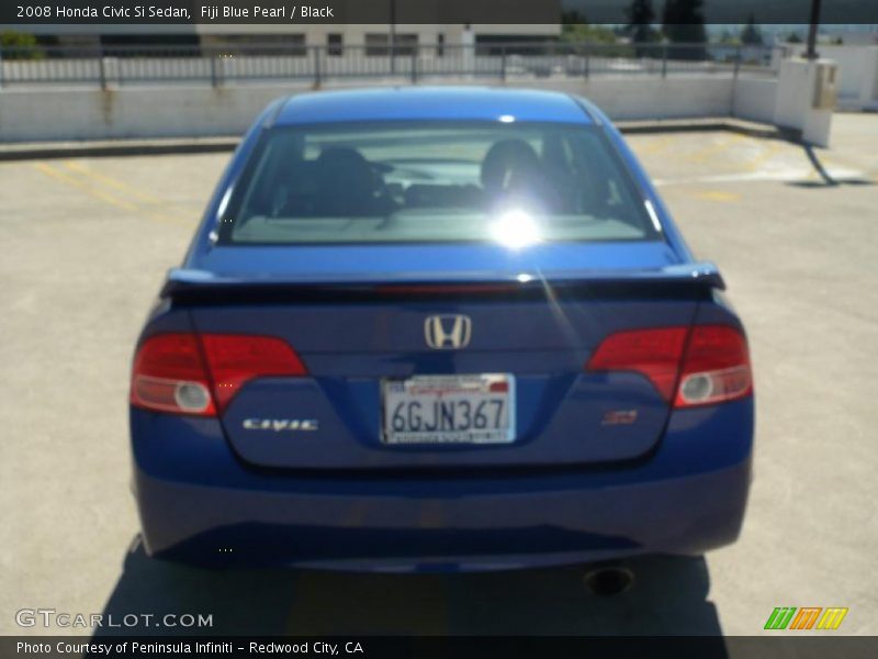 Fiji Blue Pearl / Black 2008 Honda Civic Si Sedan