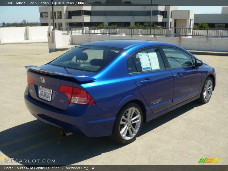 Fiji Blue Pearl / Black 2008 Honda Civic Si Sedan