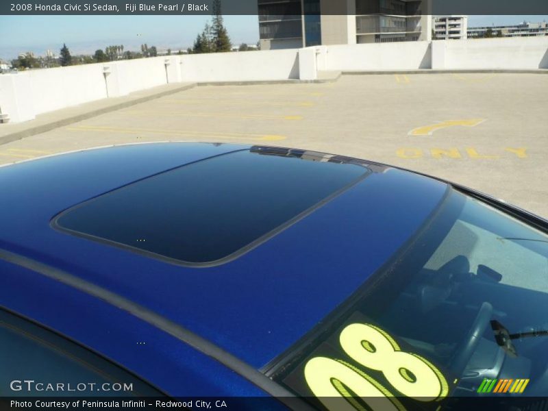 Fiji Blue Pearl / Black 2008 Honda Civic Si Sedan