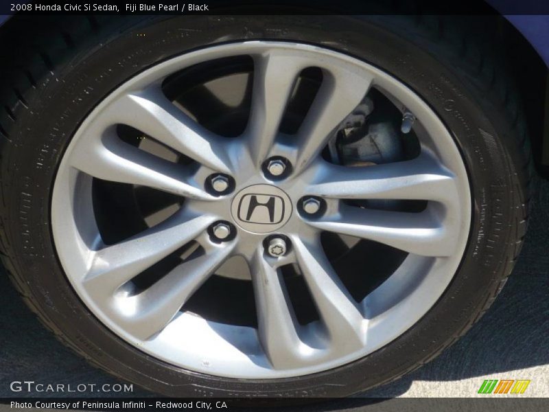 Fiji Blue Pearl / Black 2008 Honda Civic Si Sedan