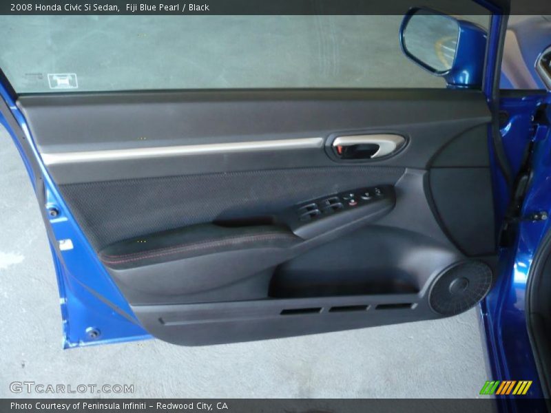 Fiji Blue Pearl / Black 2008 Honda Civic Si Sedan
