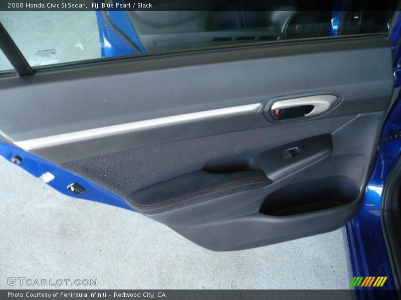 Fiji Blue Pearl / Black 2008 Honda Civic Si Sedan