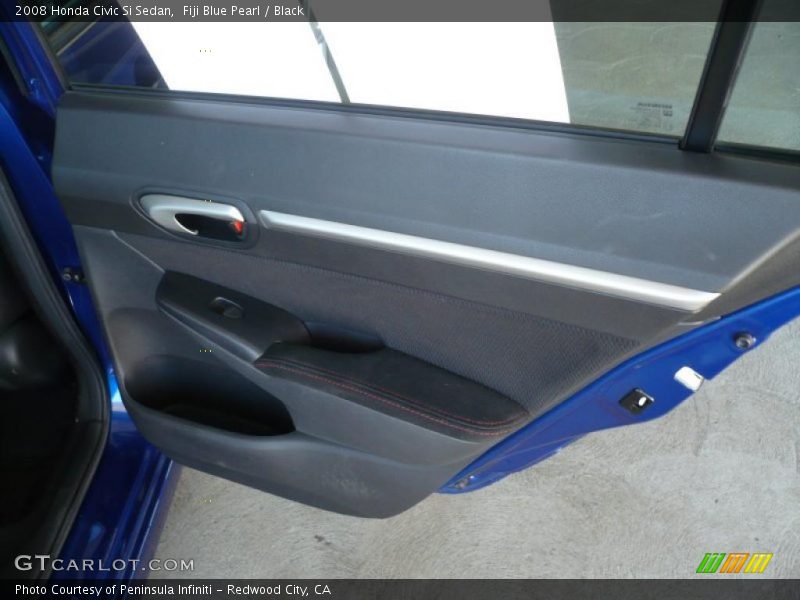 Fiji Blue Pearl / Black 2008 Honda Civic Si Sedan