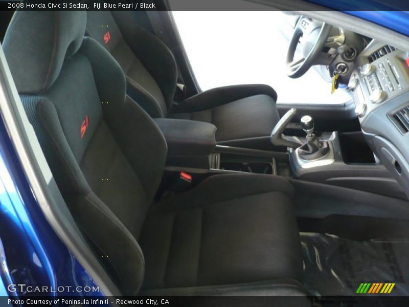 Fiji Blue Pearl / Black 2008 Honda Civic Si Sedan