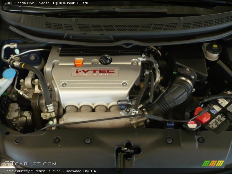 Fiji Blue Pearl / Black 2008 Honda Civic Si Sedan
