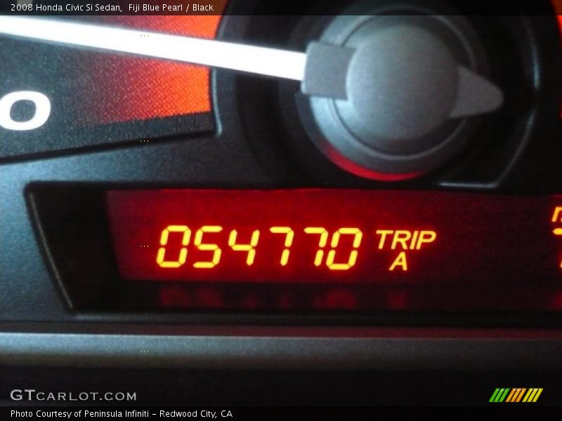 Fiji Blue Pearl / Black 2008 Honda Civic Si Sedan