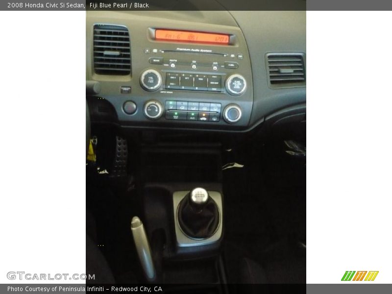 Fiji Blue Pearl / Black 2008 Honda Civic Si Sedan