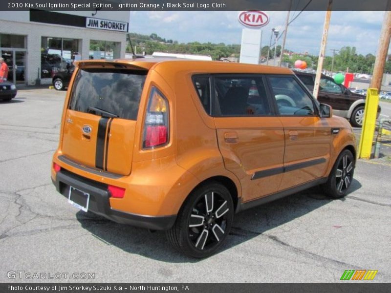 Ignition Orange / Black Soul Logo Cloth 2010 Kia Soul Ignition Special Edition