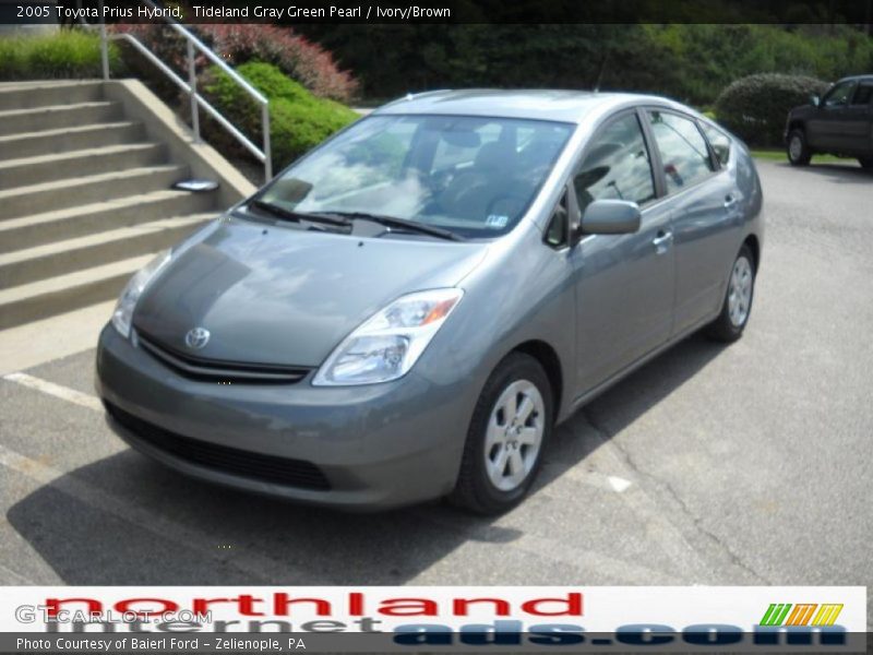 Tideland Gray Green Pearl / Ivory/Brown 2005 Toyota Prius Hybrid