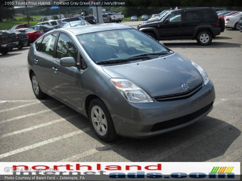 Tideland Gray Green Pearl / Ivory/Brown 2005 Toyota Prius Hybrid
