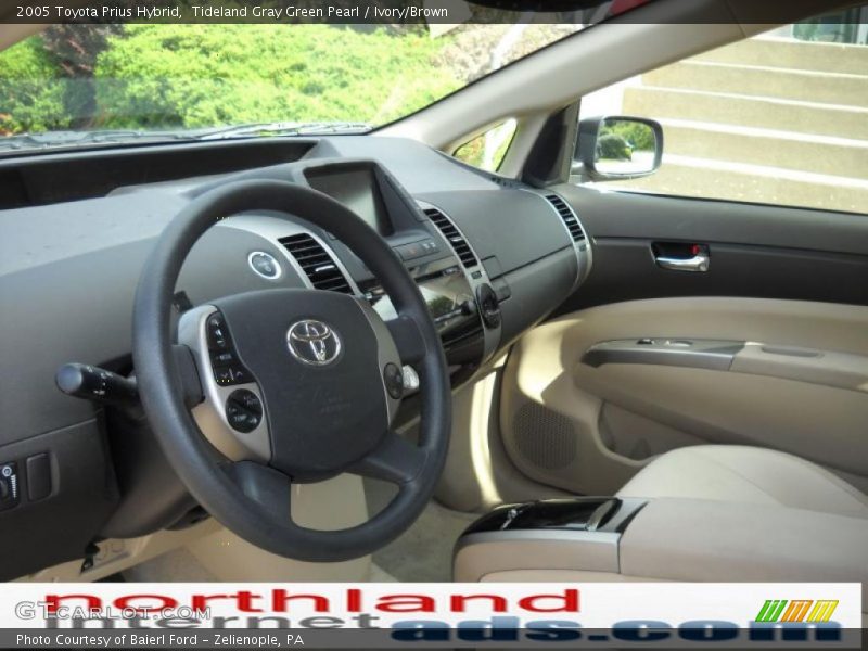 Tideland Gray Green Pearl / Ivory/Brown 2005 Toyota Prius Hybrid