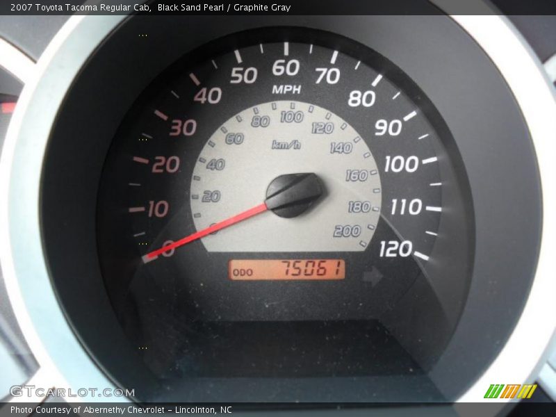 Black Sand Pearl / Graphite Gray 2007 Toyota Tacoma Regular Cab