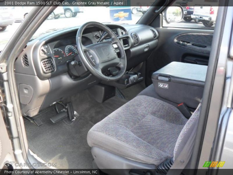 Graphite Gray Metallic / Agate 2001 Dodge Ram 1500 SLT Club Cab