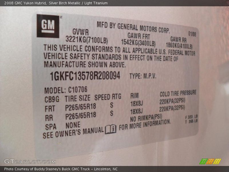Silver Birch Metallic / Light Titanium 2008 GMC Yukon Hybrid