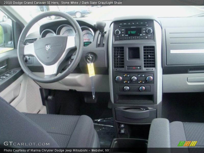 Stone White / Dark Slate Gray/Light Shale 2010 Dodge Grand Caravan SE Hero