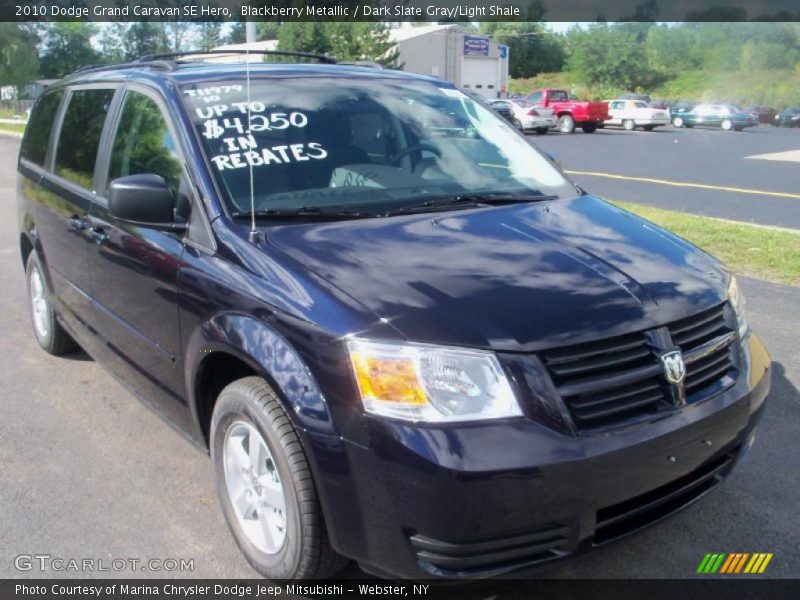 Blackberry Metallic / Dark Slate Gray/Light Shale 2010 Dodge Grand Caravan SE Hero