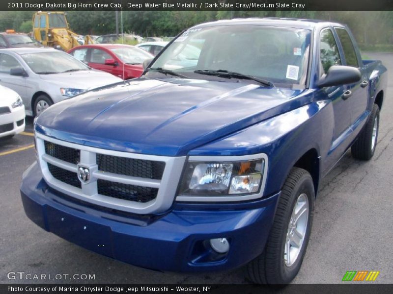 Deep Water Blue Metallic / Dark Slate Gray/Medium Slate Gray 2011 Dodge Dakota Big Horn Crew Cab