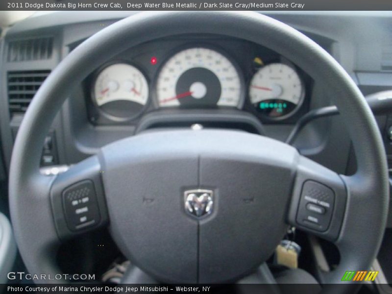 Deep Water Blue Metallic / Dark Slate Gray/Medium Slate Gray 2011 Dodge Dakota Big Horn Crew Cab