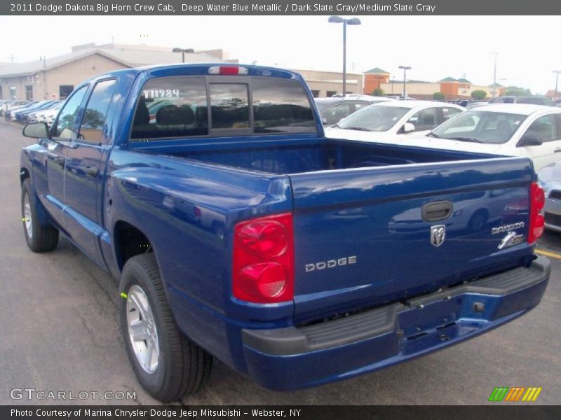 Deep Water Blue Metallic / Dark Slate Gray/Medium Slate Gray 2011 Dodge Dakota Big Horn Crew Cab