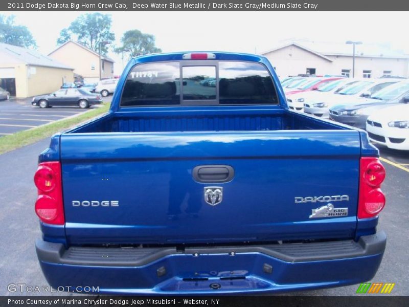 Deep Water Blue Metallic / Dark Slate Gray/Medium Slate Gray 2011 Dodge Dakota Big Horn Crew Cab