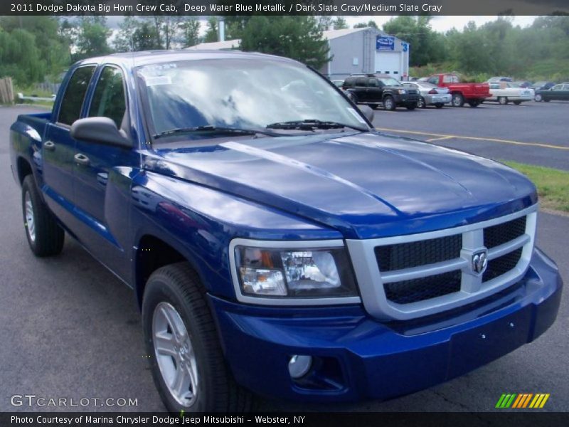 Deep Water Blue Metallic / Dark Slate Gray/Medium Slate Gray 2011 Dodge Dakota Big Horn Crew Cab