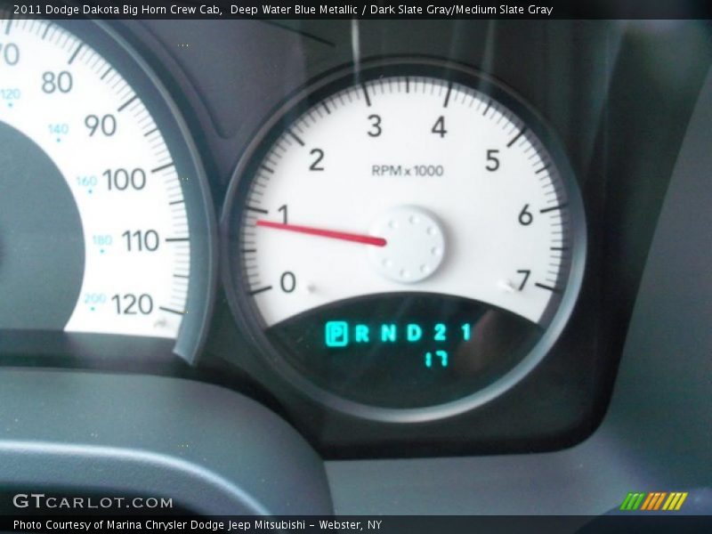 Deep Water Blue Metallic / Dark Slate Gray/Medium Slate Gray 2011 Dodge Dakota Big Horn Crew Cab