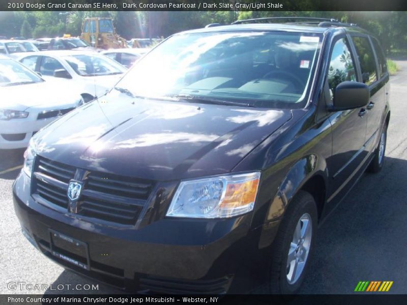 Dark Cordovan Pearlcoat / Dark Slate Gray/Light Shale 2010 Dodge Grand Caravan SE Hero