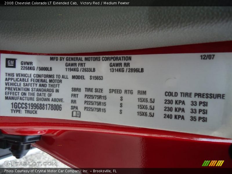 Victory Red / Medium Pewter 2008 Chevrolet Colorado LT Extended Cab