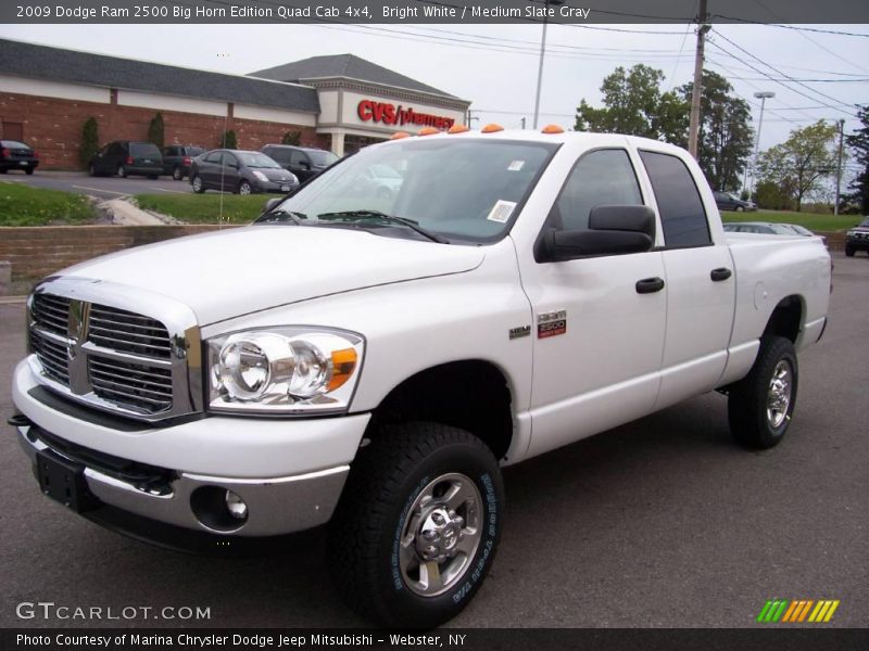 Bright White / Medium Slate Gray 2009 Dodge Ram 2500 Big Horn Edition Quad Cab 4x4