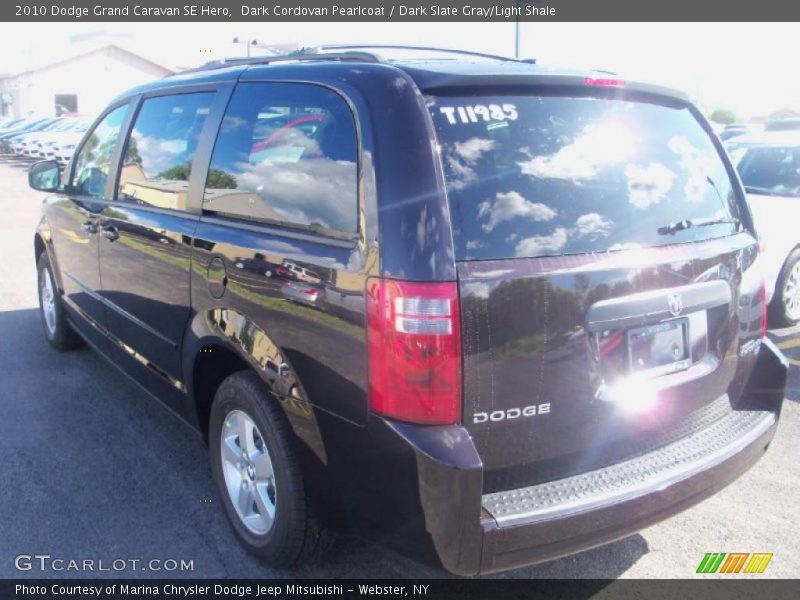 Dark Cordovan Pearlcoat / Dark Slate Gray/Light Shale 2010 Dodge Grand Caravan SE Hero