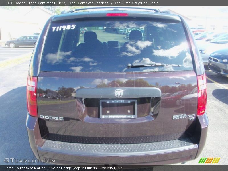 Dark Cordovan Pearlcoat / Dark Slate Gray/Light Shale 2010 Dodge Grand Caravan SE Hero