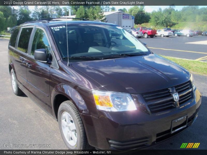 Dark Cordovan Pearlcoat / Dark Slate Gray/Light Shale 2010 Dodge Grand Caravan SE Hero