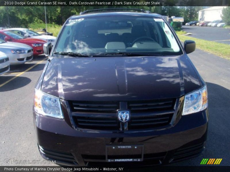 Dark Cordovan Pearlcoat / Dark Slate Gray/Light Shale 2010 Dodge Grand Caravan SE Hero