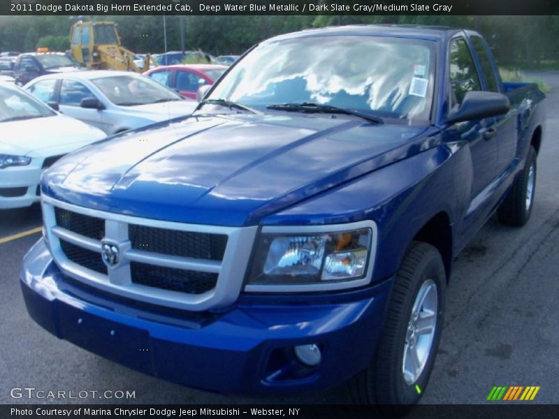 Deep Water Blue Metallic / Dark Slate Gray/Medium Slate Gray 2011 Dodge Dakota Big Horn Extended Cab