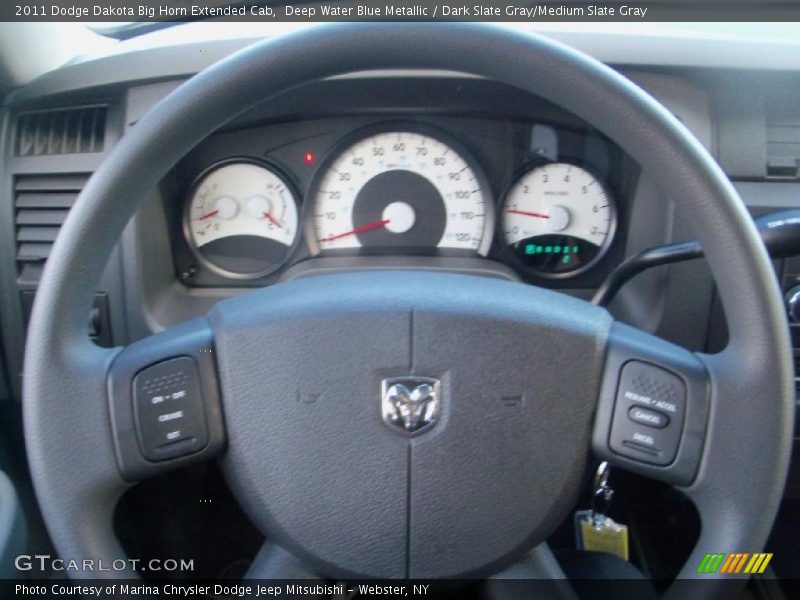 Deep Water Blue Metallic / Dark Slate Gray/Medium Slate Gray 2011 Dodge Dakota Big Horn Extended Cab