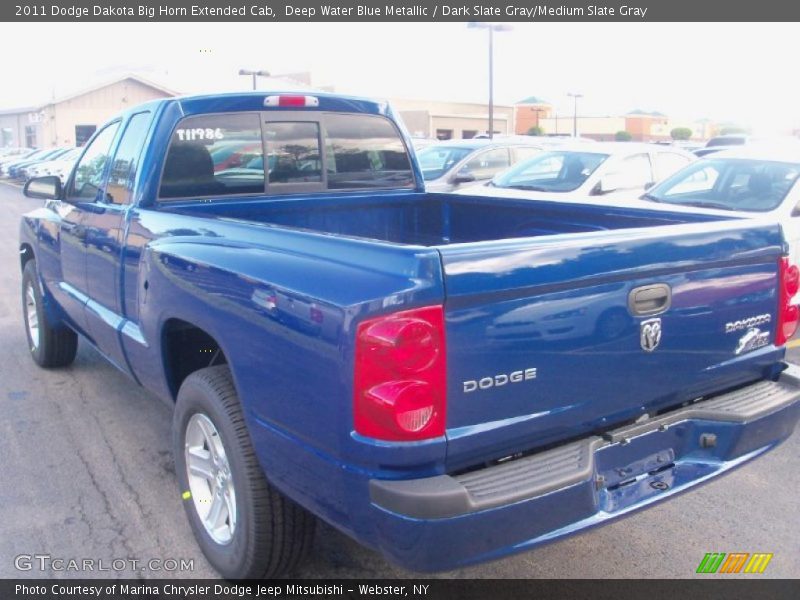 Deep Water Blue Metallic / Dark Slate Gray/Medium Slate Gray 2011 Dodge Dakota Big Horn Extended Cab